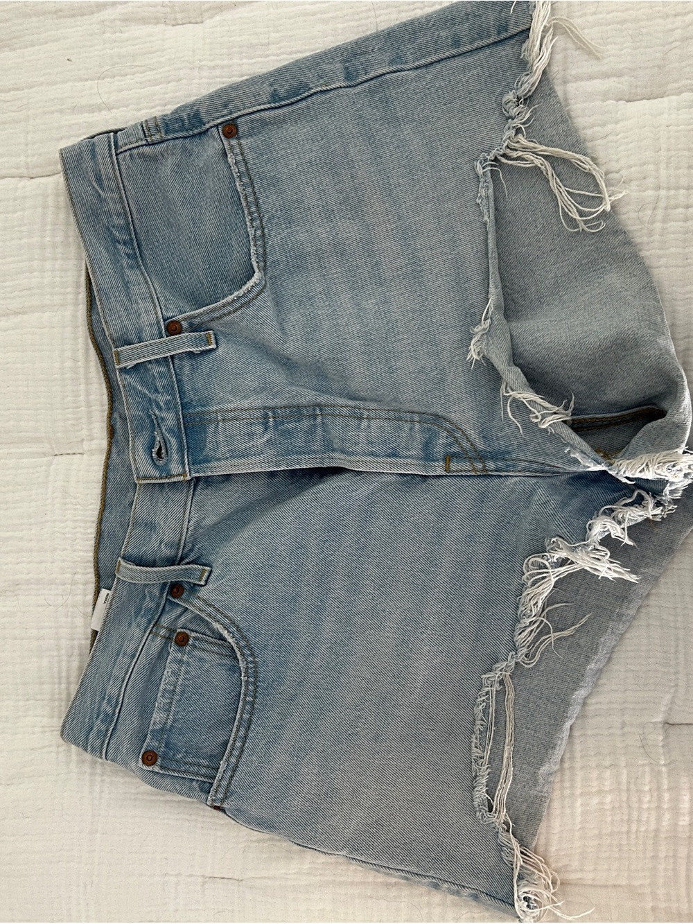 Levi's Light Blue Distressed Jean Shorts